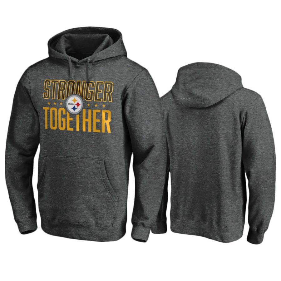 steelers heather charcoal stronger together hoodie