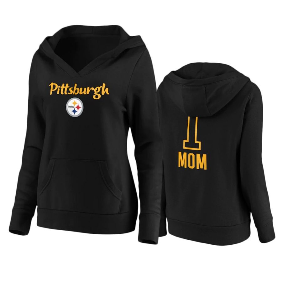 steelers number one mom black hoodie