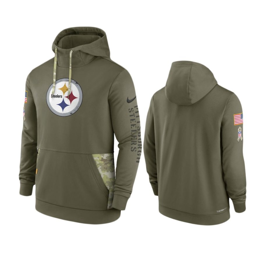 steelers olive 2022 salute to service therma hoodie