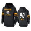steelers t.j. watt black team logo forever faithful hoodie
