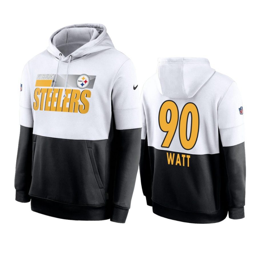 steelers t.j. watt white black sideline impact lockup hoodie