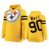 steelers t.j. watt yellow big face hoodie