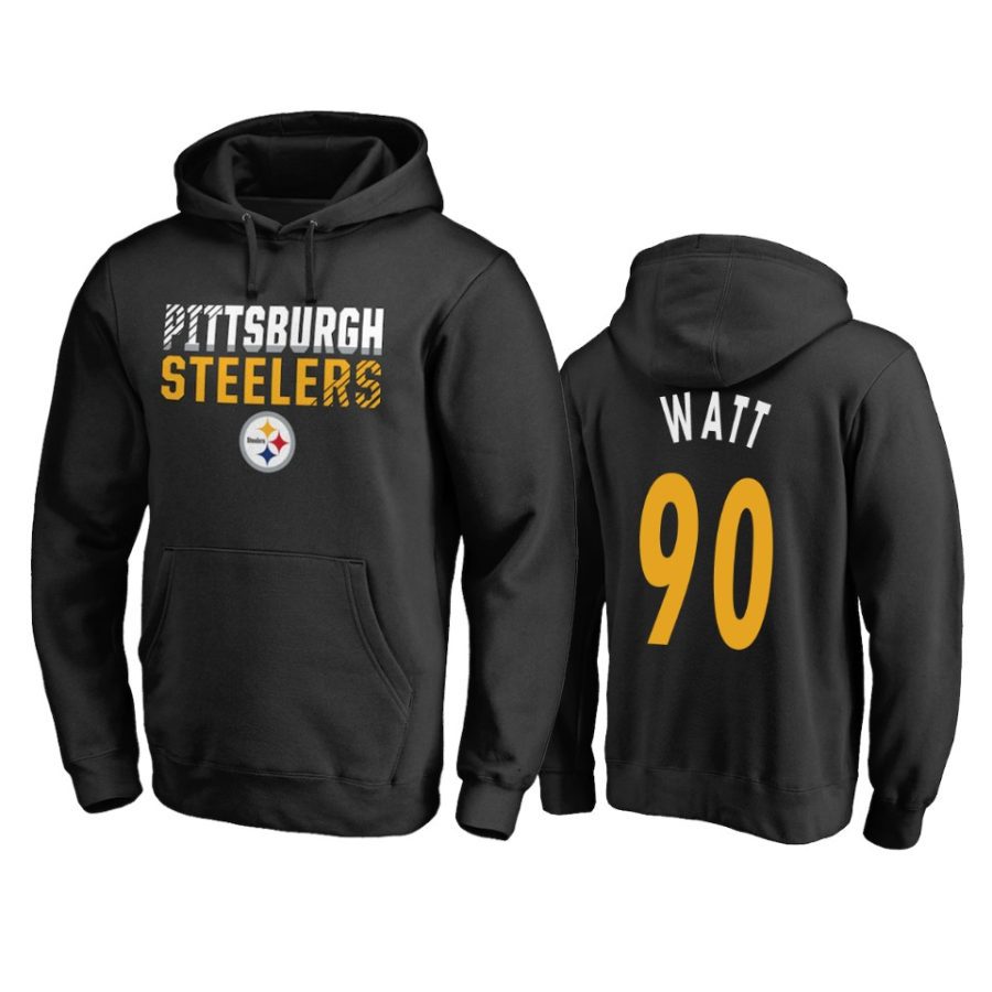 t.j. watt steelers black iconic collection hoodie