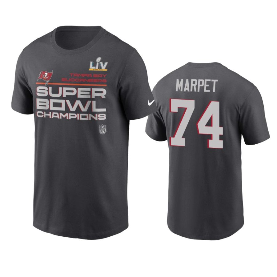 tampa bay buccaneers ali marpet anthracite super bowl lv champions trophy t shirt