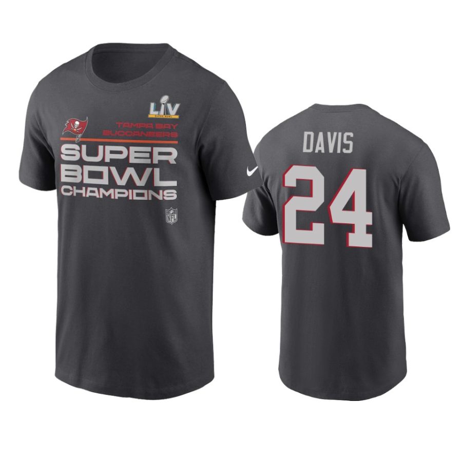 tampa bay buccaneers carlton davis anthracite super bowl lv champions trophy t shirt