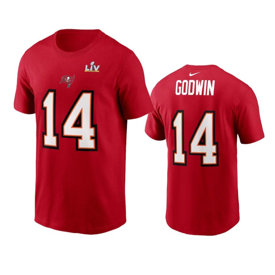 tampa bay buccaneers chris godwin red super bowl lv name number t shirt