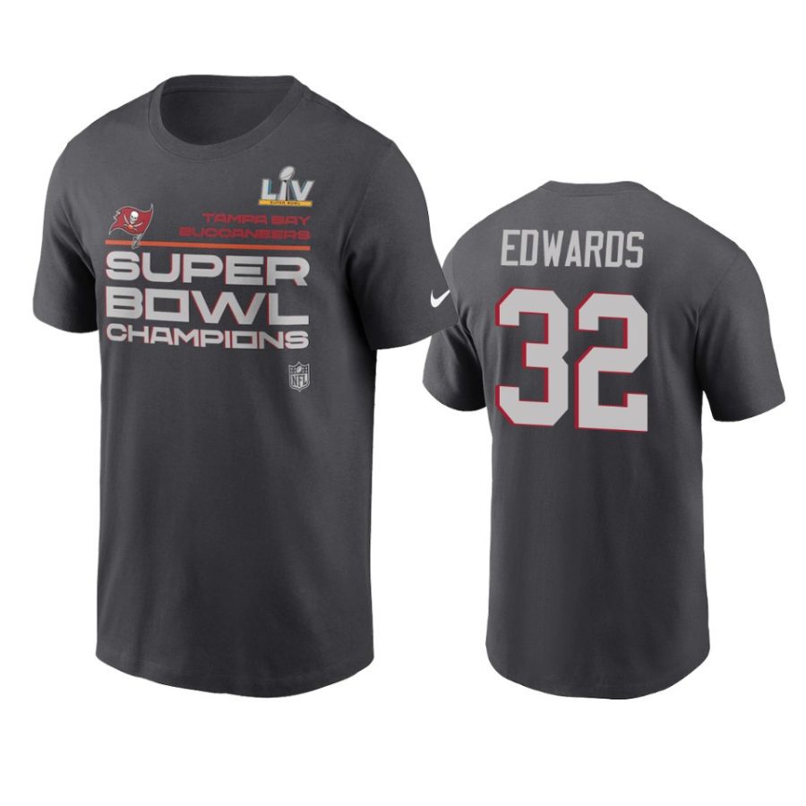 tampa bay buccaneers mike edwards anthracite super bowl lv champions trophy t shirt