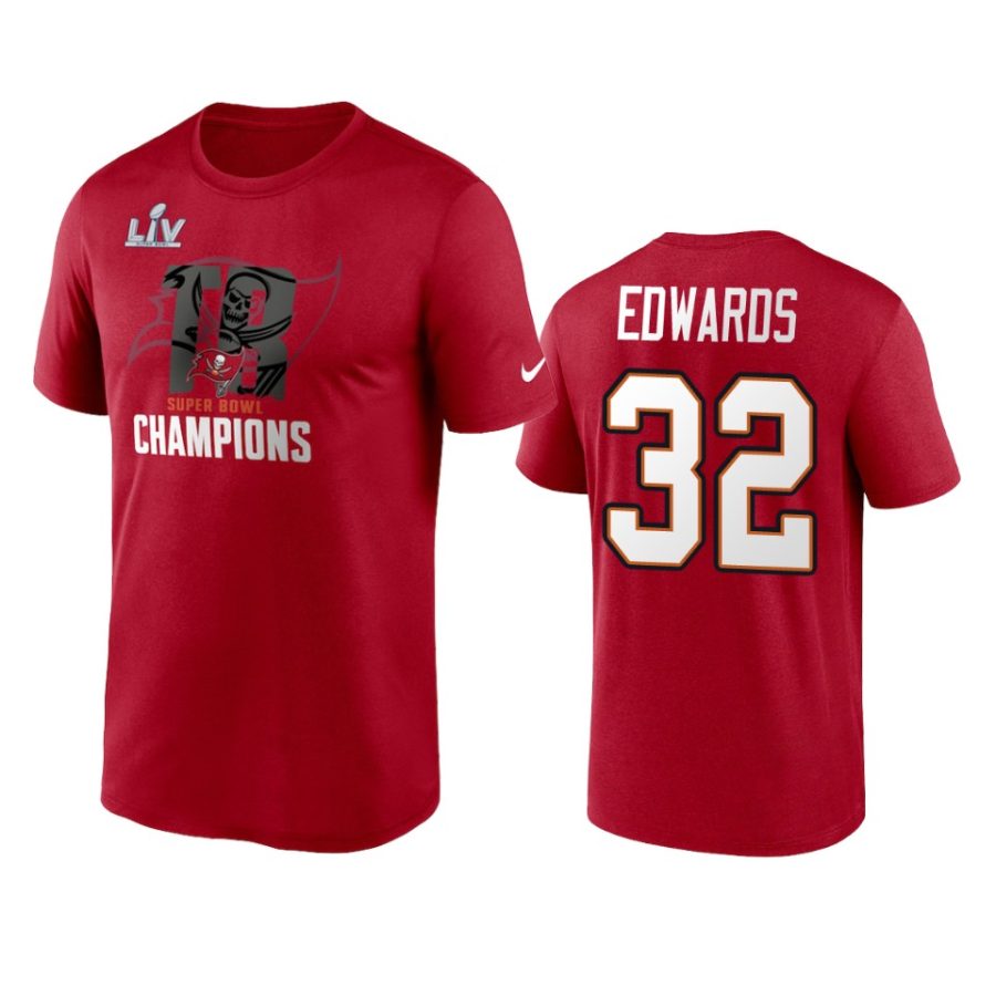 tampa bay buccaneers mike edwards red super bowl lv champions local t shirt