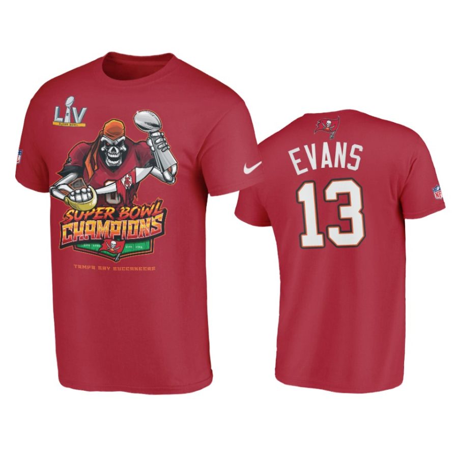 tampa bay buccaneers mike evans red super bowl lv champions cartoon t shirt