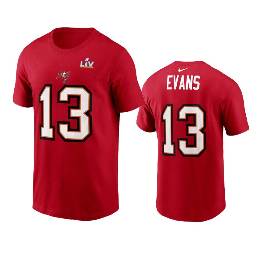 tampa bay buccaneers mike evans red super bowl lv name number t shirt