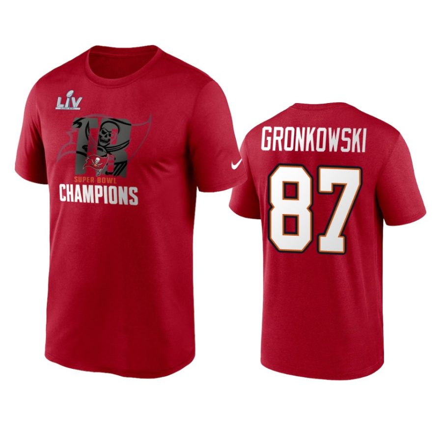 tampa bay buccaneers rob gronkowski red super bowl lv champions local t shirt