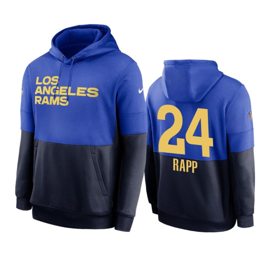 taylor rapp rams powder blue navy sideline impact lockup hoodie