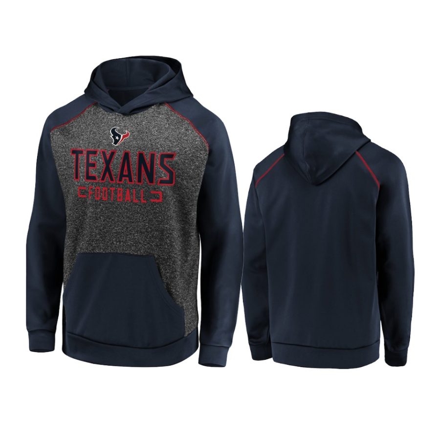 texans charcoal navy game day ready chiller fleece pullover hoodie