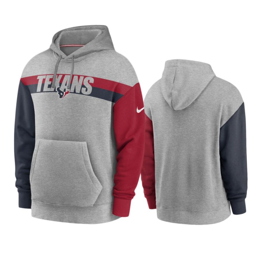 texans heathered gray heritage fan gear hoodie