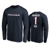 texans navy number 1 dad long sleeve t shirt