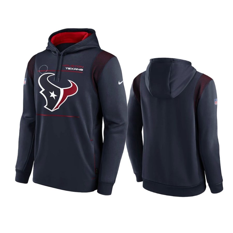 texans navy sideline logo performance hoodie