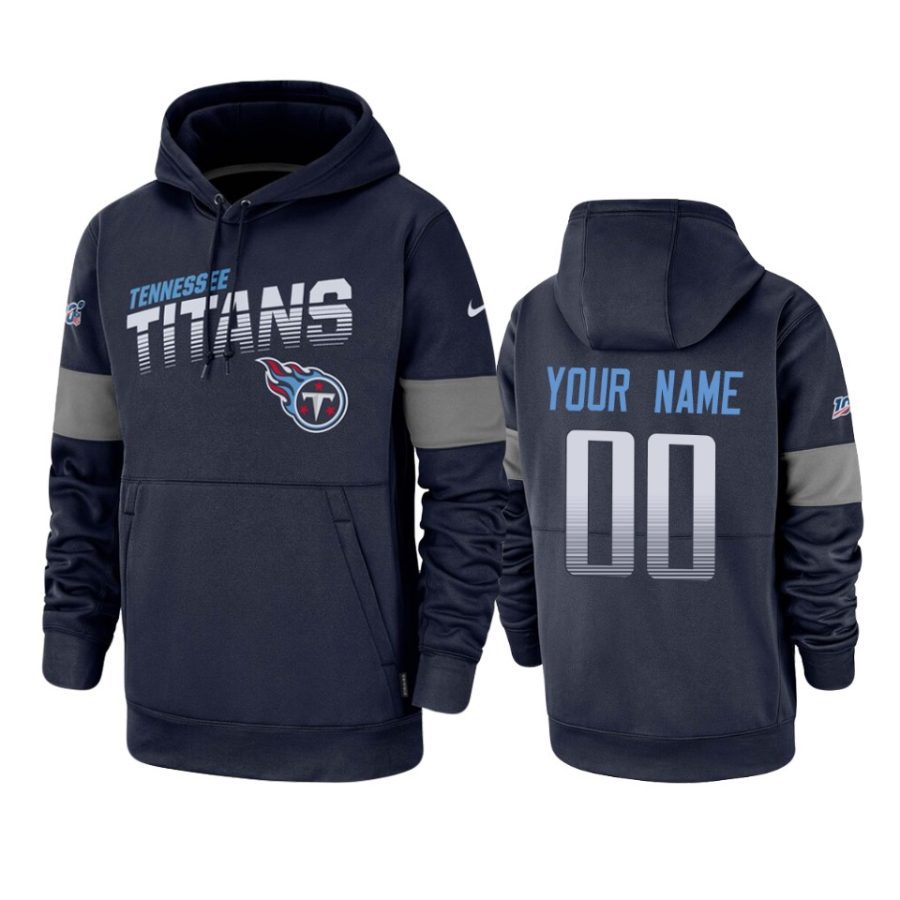 titans custom navy sideline team logo 100th season hoodie