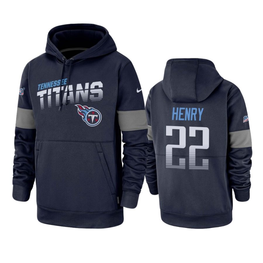 titans derrick henry navy sideline team logo 100th season hoodie