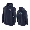 titans navy sideline club fleece hoodie