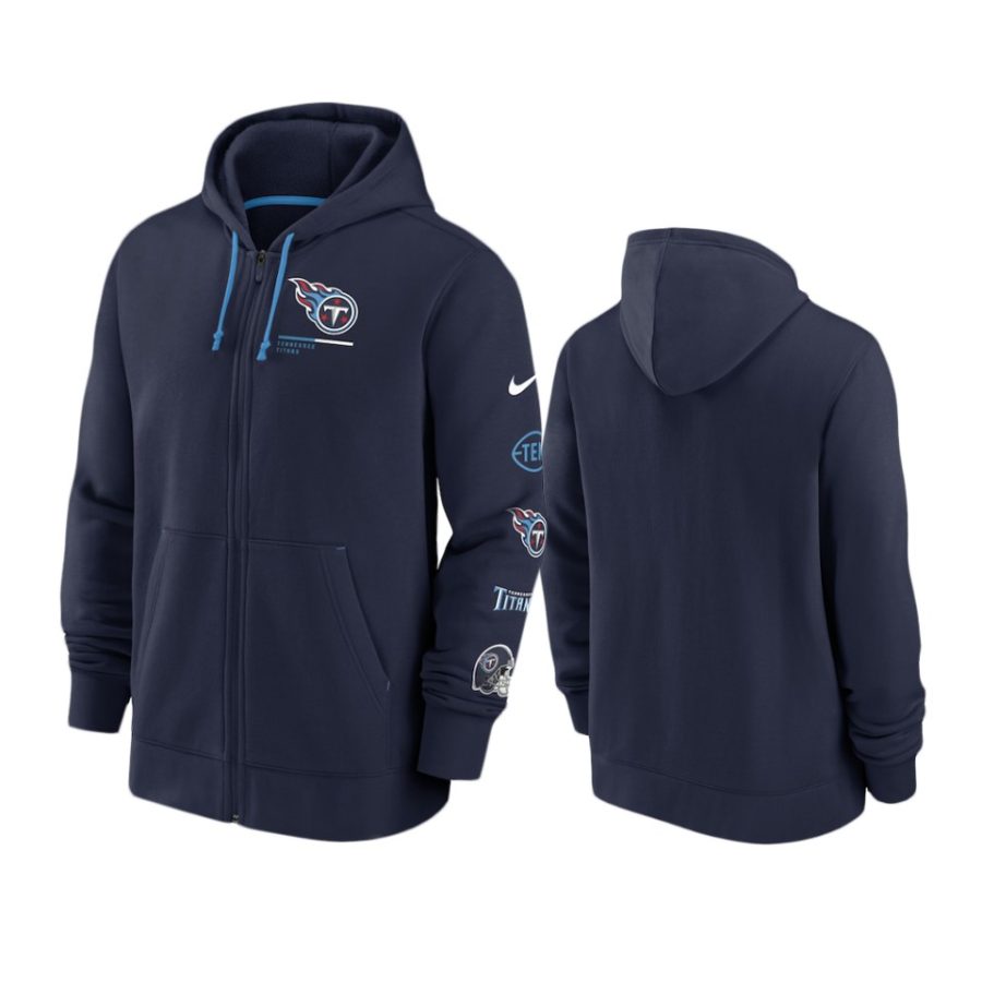 titans navy surrey full zip hoodie