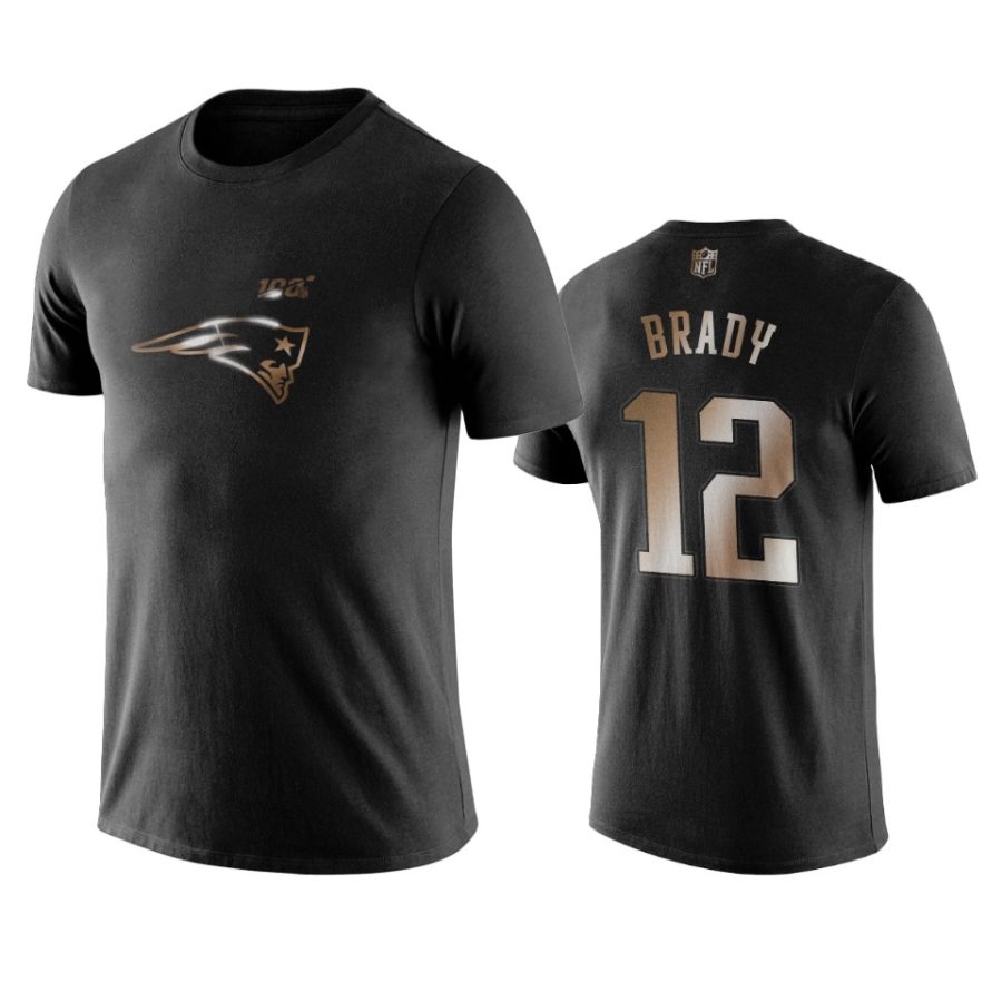 tom brady patriots black golden 100th season t shirt