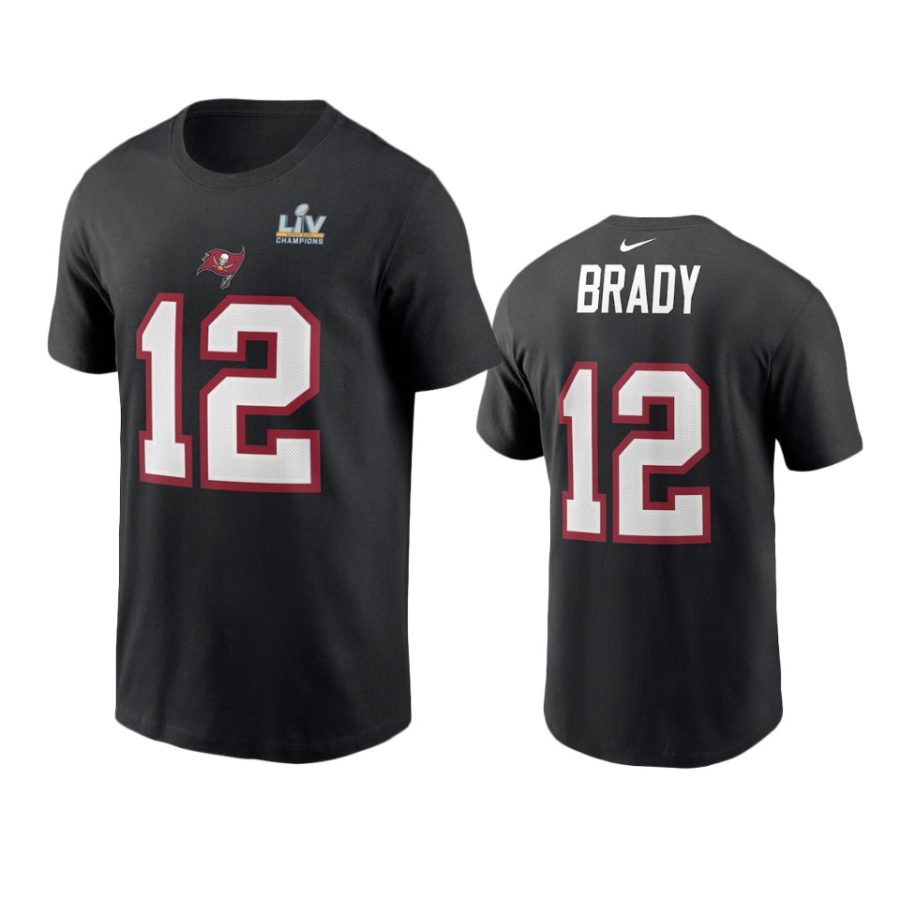 tom brady tampa bay buccaneers black super bowl lv champions name number t shirt