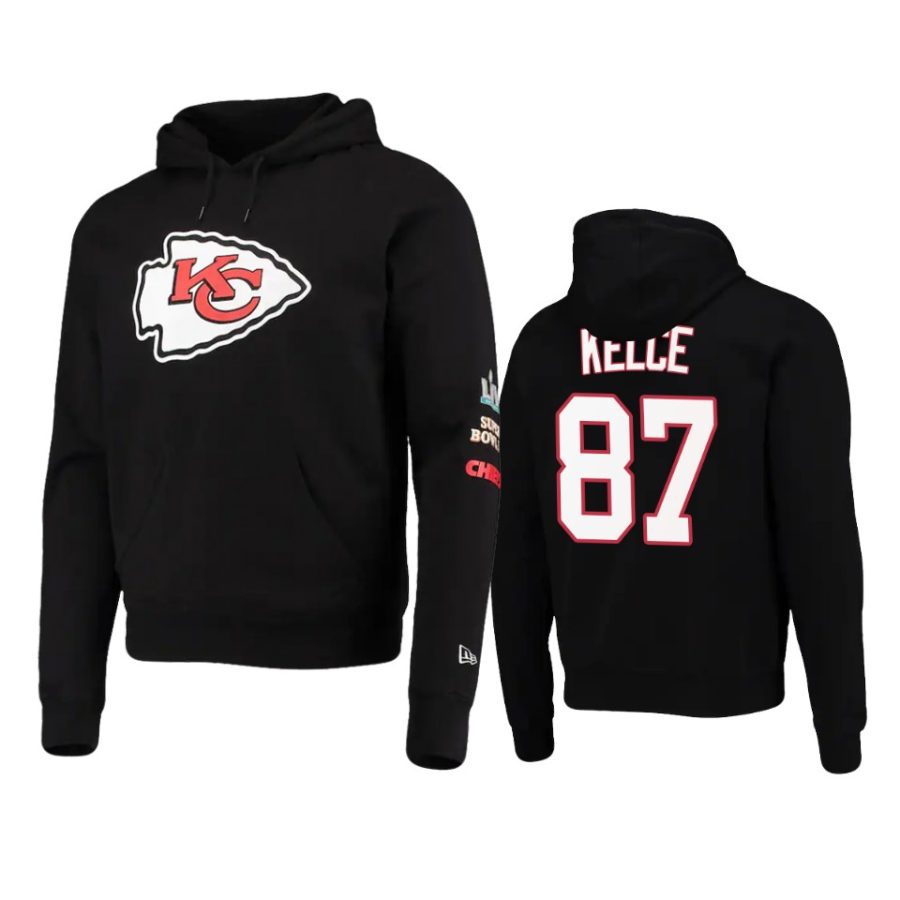 travis kelce chiefs black super bowl champions hoodie