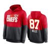 travis kelce chiefs red charcoal sideline impact lockup hoodie