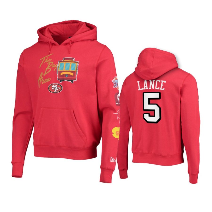 trey lance 49ers scarlet city transit hoodie