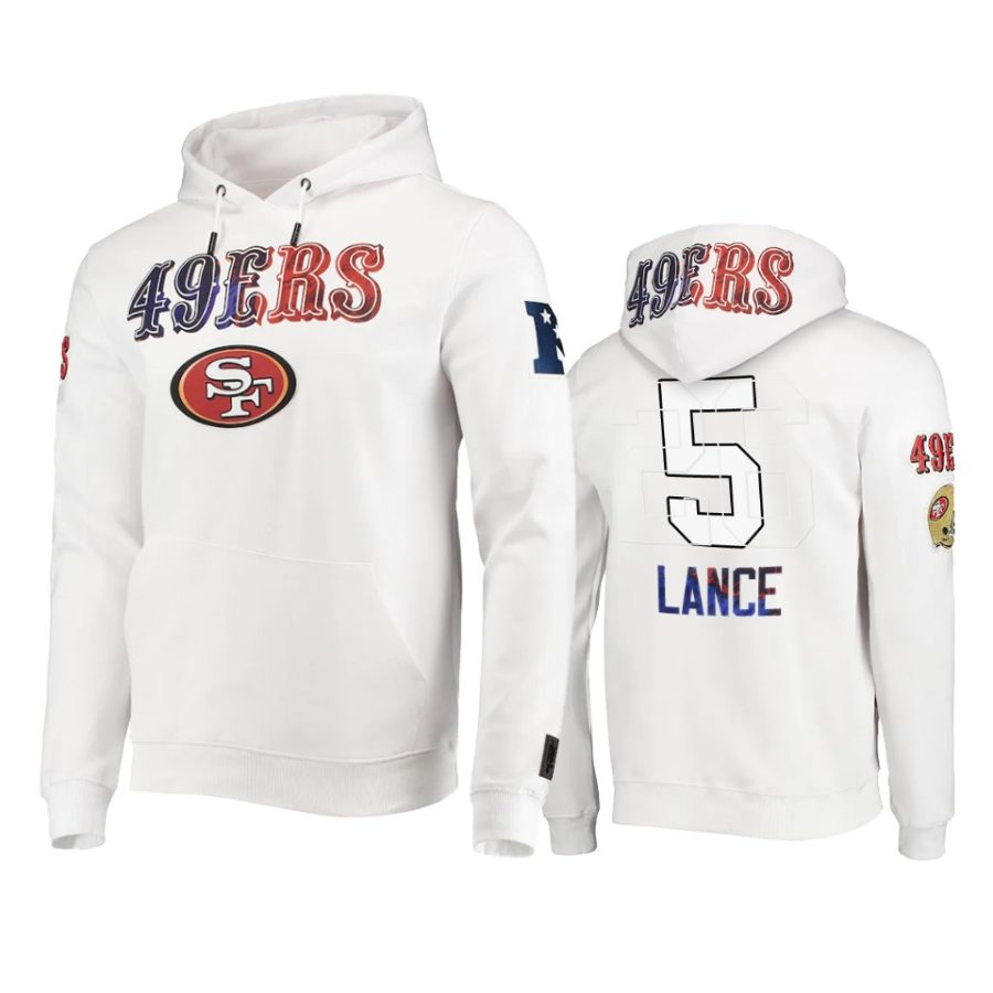 trey lance 49ers white americana hoodie