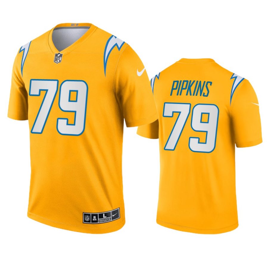 trey pipkins chargers 2021 inverted legend gold jersey