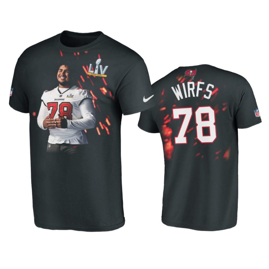 tristan wirfs tampa bay buccaneers black super bowl lv player graphic t shirt