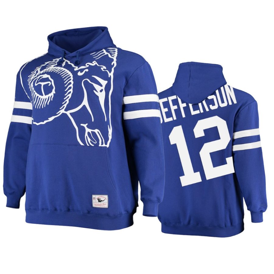 van jefferson rams royal big face hoodie