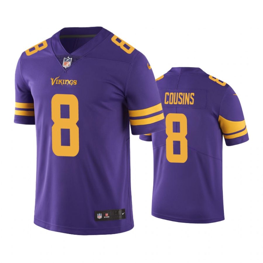 vikings 8 kirk cousins purple color rush limited jersey