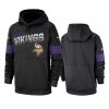 vikings black 100th season sideline team logo hoodie