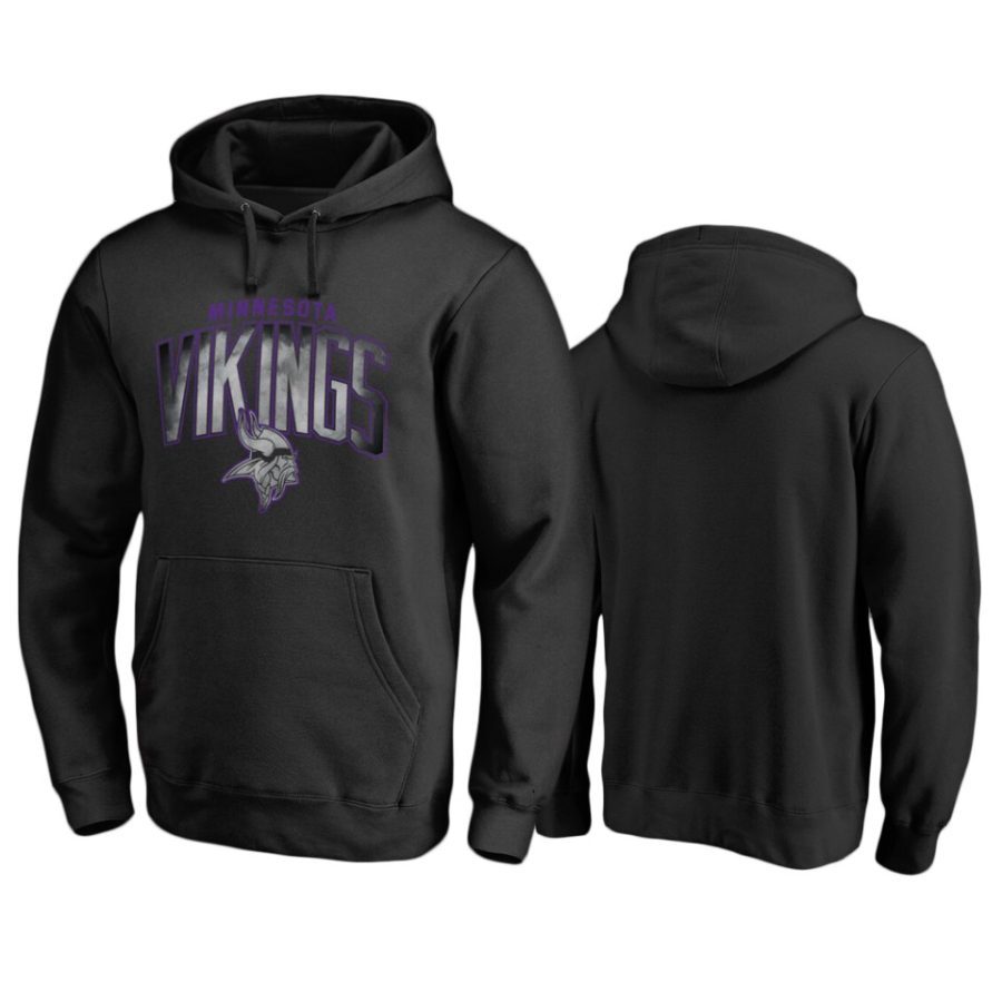 vikings black arch smoke hoodie