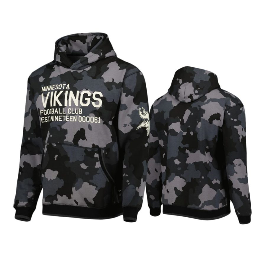 vikings black camo pullover hoodie