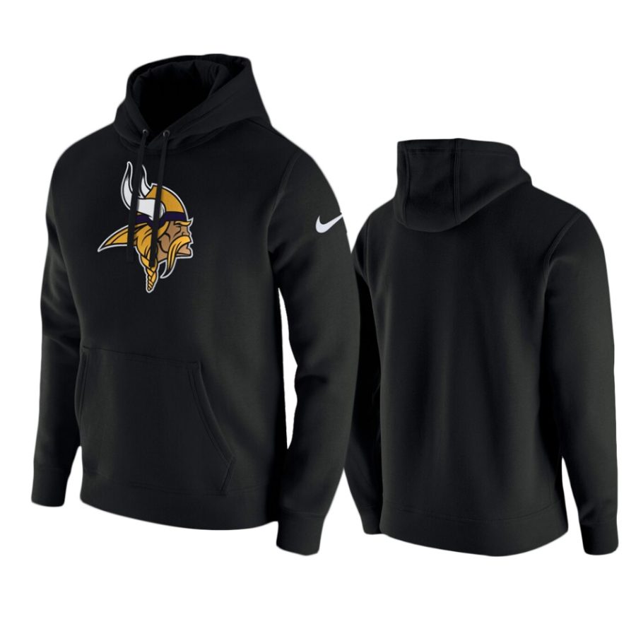 vikings black pullover club fleece hoodie