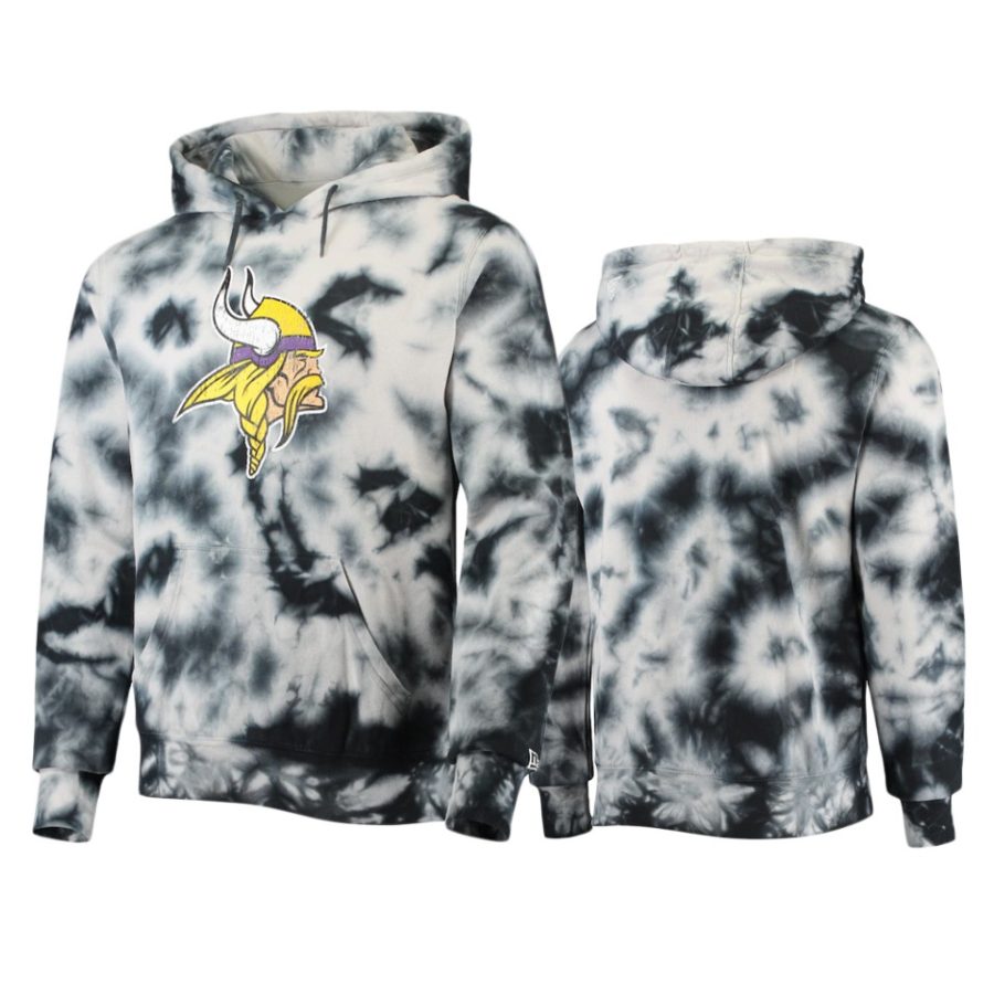 vikings black tie dye pullover hoodie