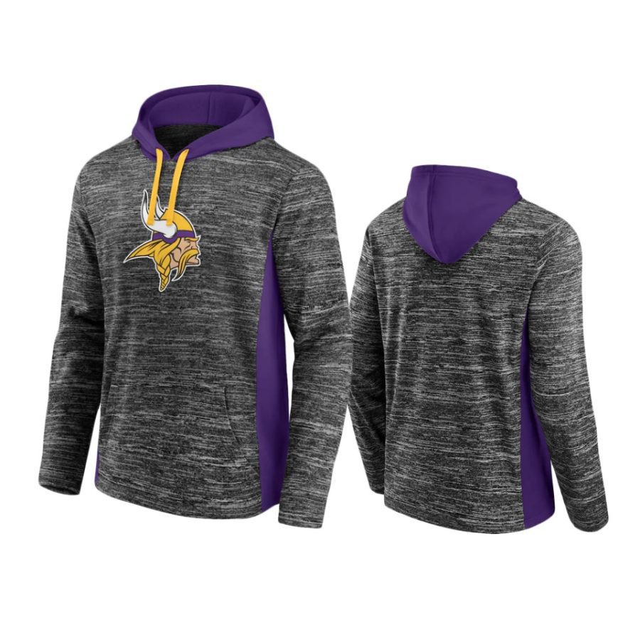 vikings charcoal purple instant replay pullover hoodie