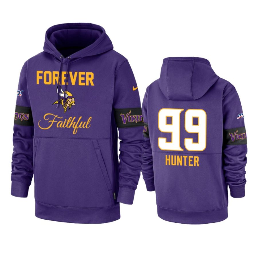 vikings danielle hunter purple team logo forever faithful hoodie