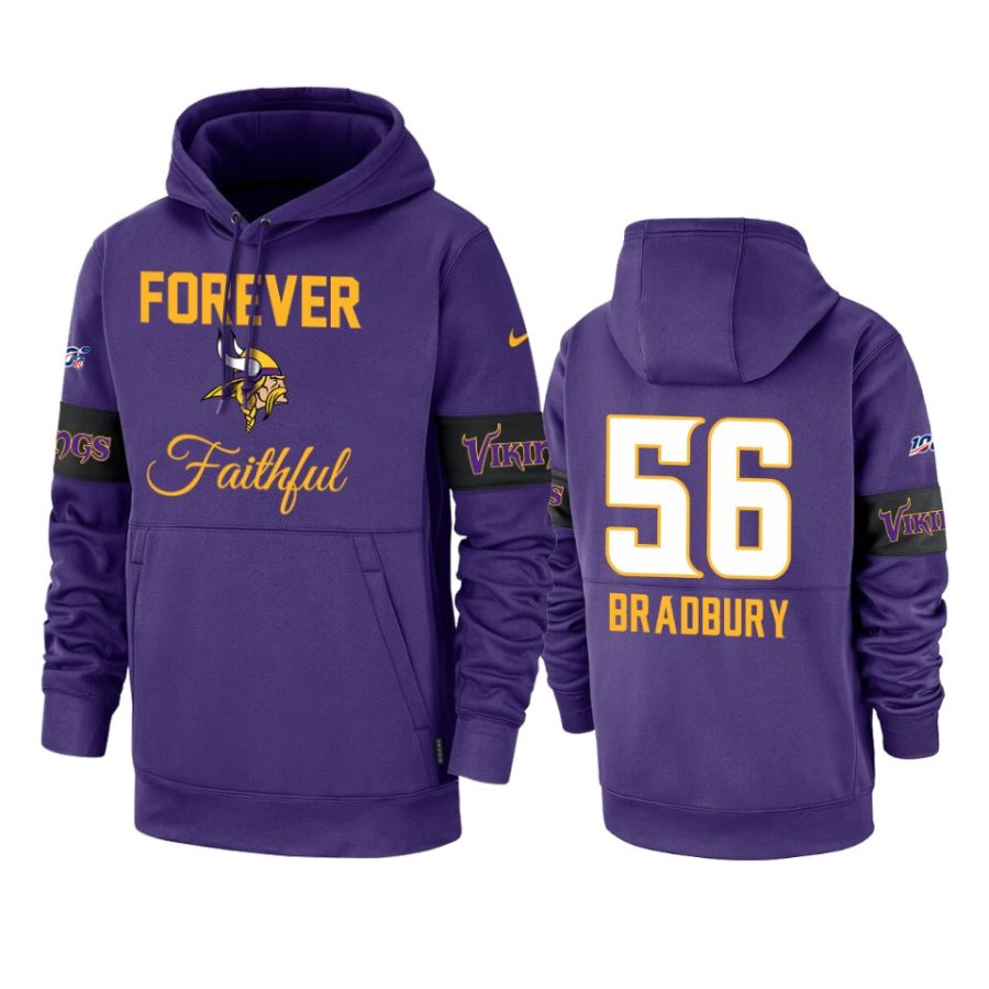 vikings garrett bradbury purple team logo forever faithful hoodie