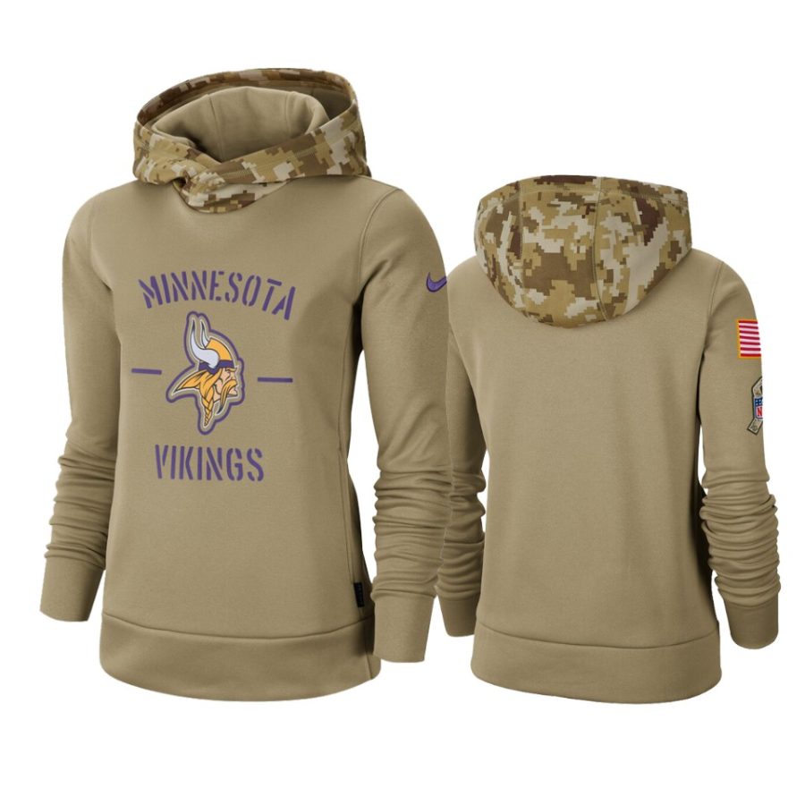 vikings khaki 2019 salute to service pullover hoodie