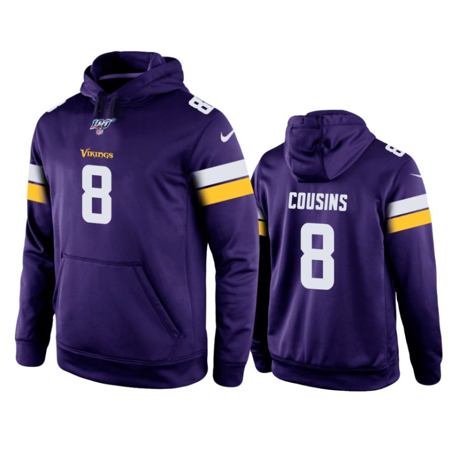 vikings kirk cousins purple game 100th season hoodie