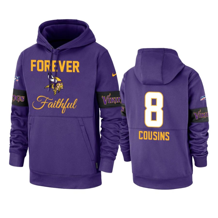 vikings kirk cousins purple team logo forever faithful hoodie