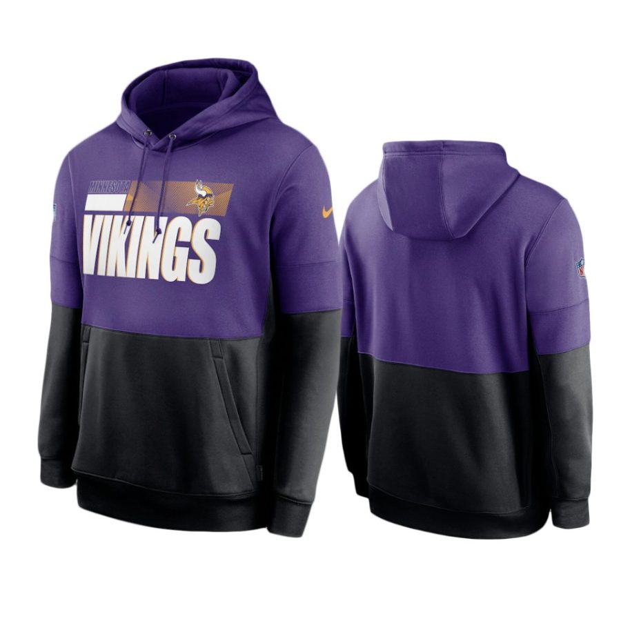 vikings purple black sideline impact lockup performance hoodie