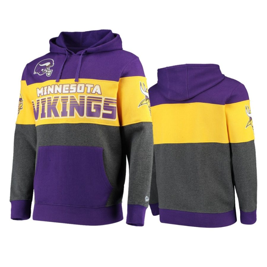 vikings purple charcoal extreme special team pullover hoodie