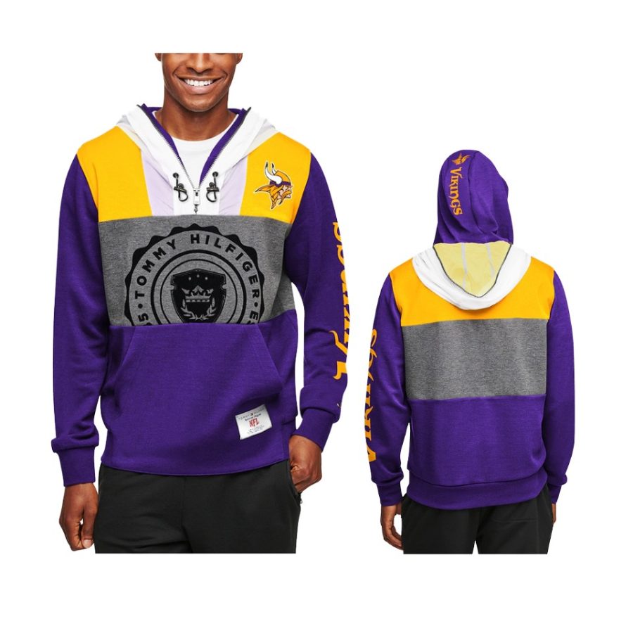 vikings purple charcoal pinnacle hoodie