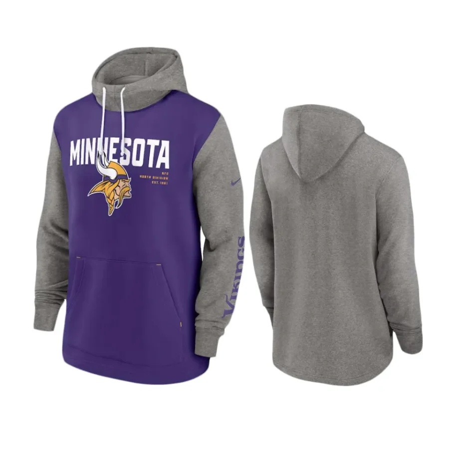 vikings purple color block fashion hoodie