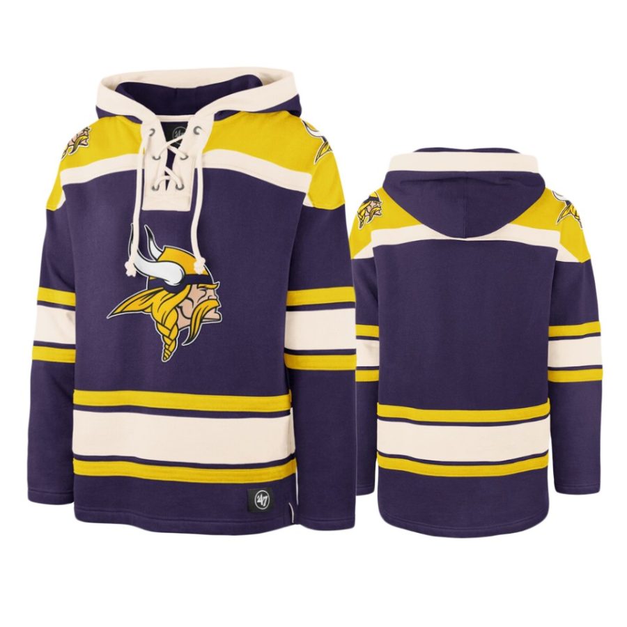 vikings purple gold lacer v neck pullover hoodie